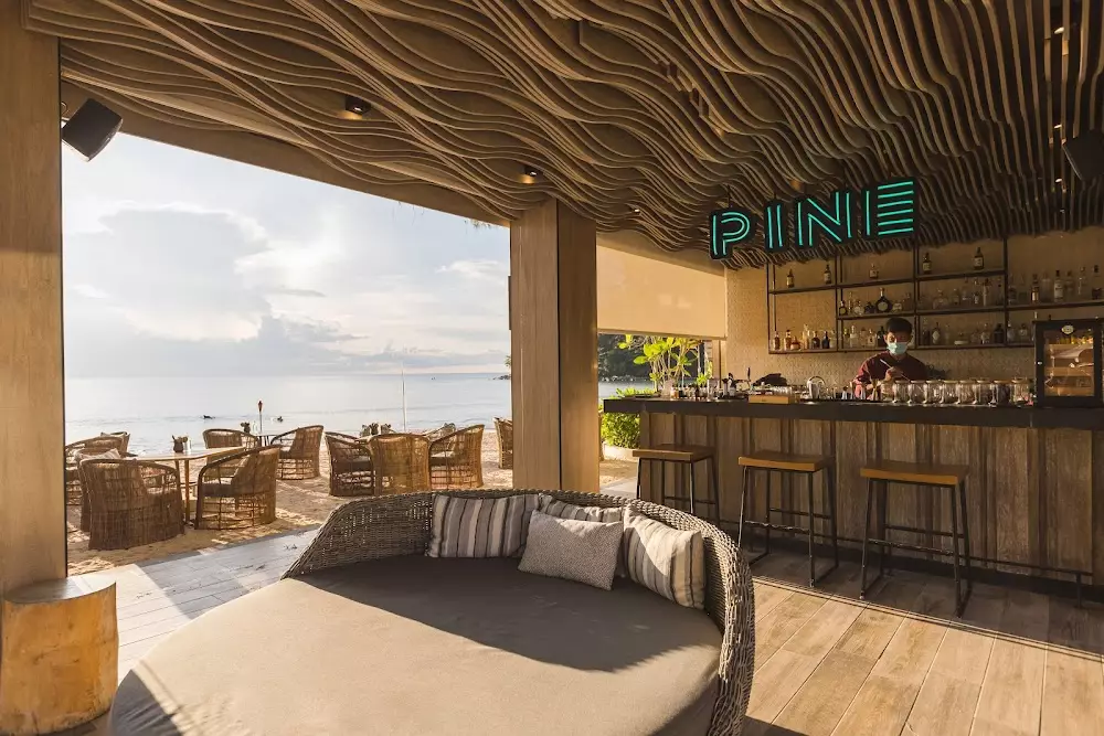 Pine beach-club bar in Phuket
