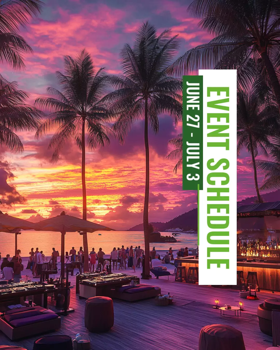 The upcoming week (June 27 – July 3) opening hours